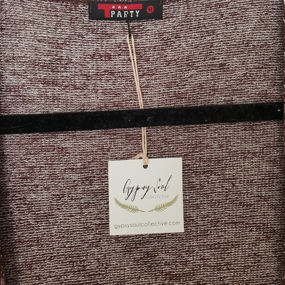 "T Party" Boho Brown Tie Dye Cardigan Duster - Picture 6 of 7